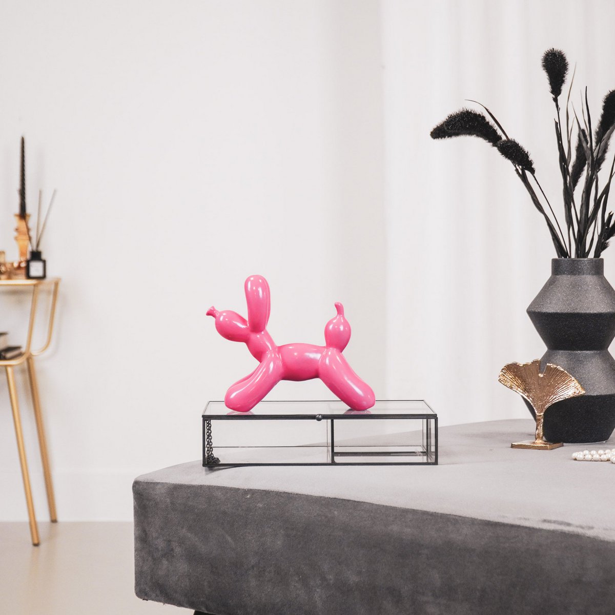 Housevitamin Ornament Ballon Hond Klein - 18x7x14,5cm- Neon Roze