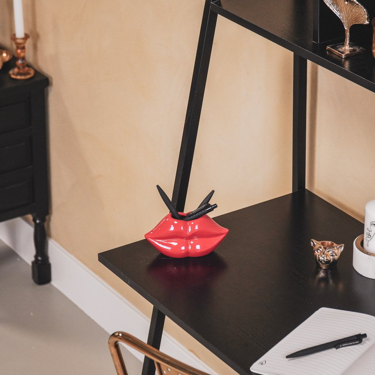 Housevitamin Lips Don't Lie Pot - Rood - 15,5x6,5x7,5cm