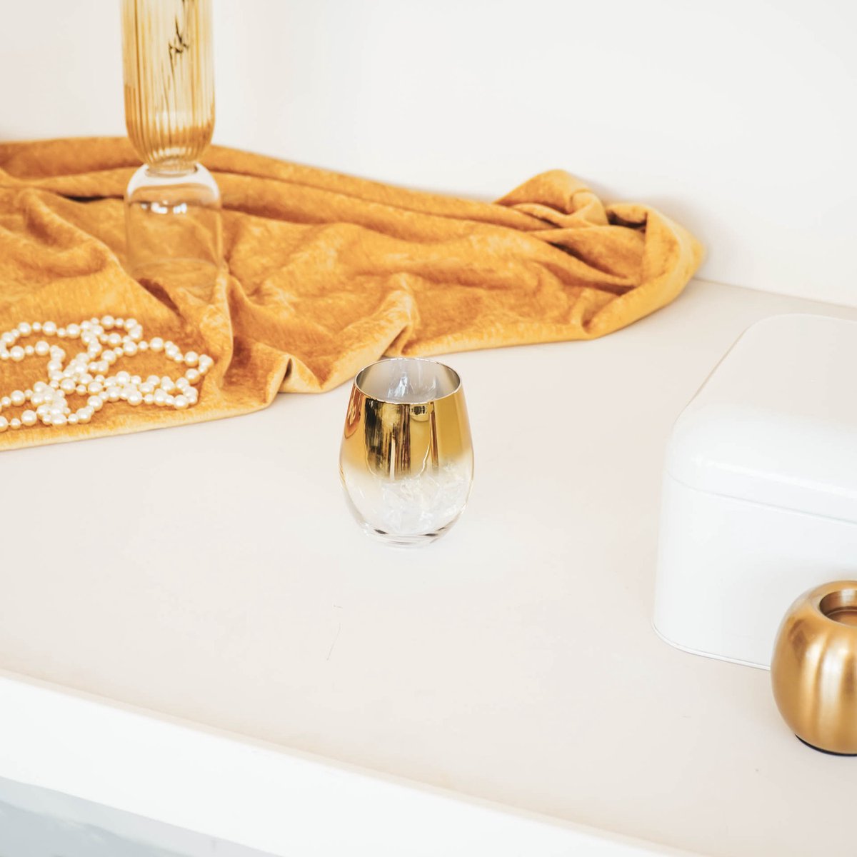 Housevitamin Set van 2 Zilveren of Gouden Sparkle Drinkglazen