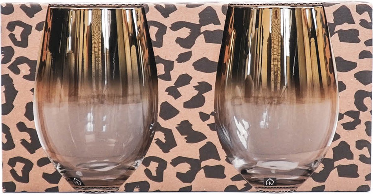Housevitamin Set van 2 Zilveren of Gouden Sparkle Drinkglazen