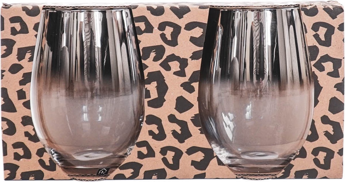 Housevitamin Set van 2 Zilveren of Gouden Sparkle Drinkglazen
