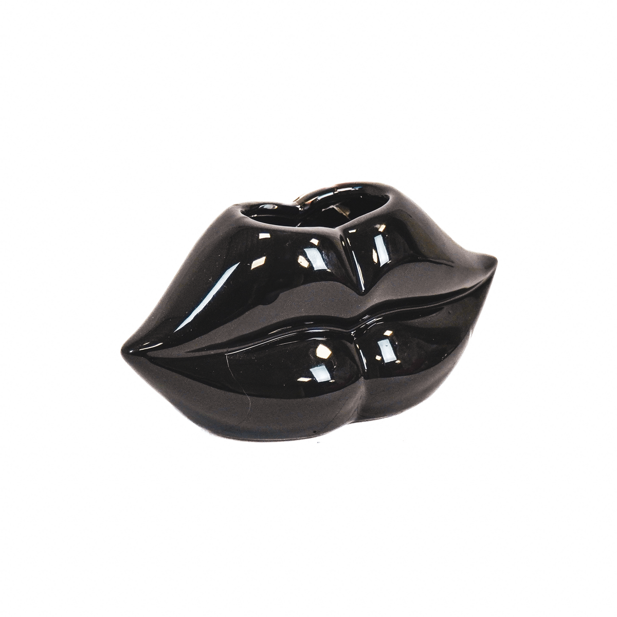 Housevitamin Lips Don't Lie Pot - Zwart - 15,5x6,5x7,5cm
