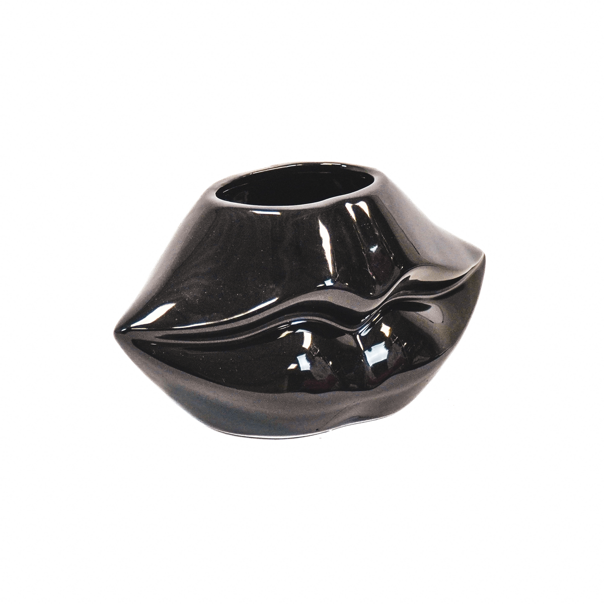 Housevitamin Lips Don't Lie Pot - Zwart - 21x19x11cm