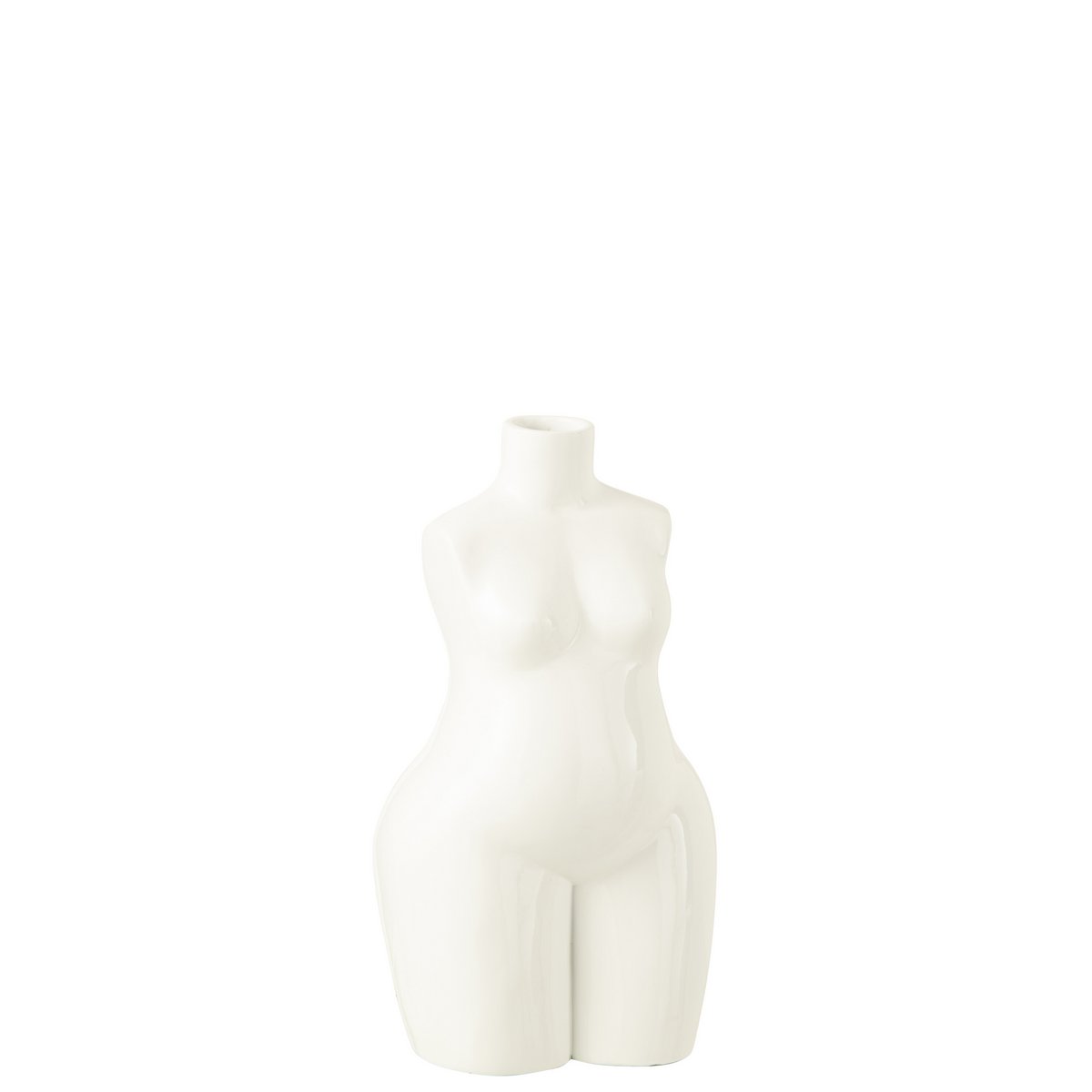 J-Line vase Vrouw Lichaam - polyresin Glanzend - metaal - wit - Pop Art