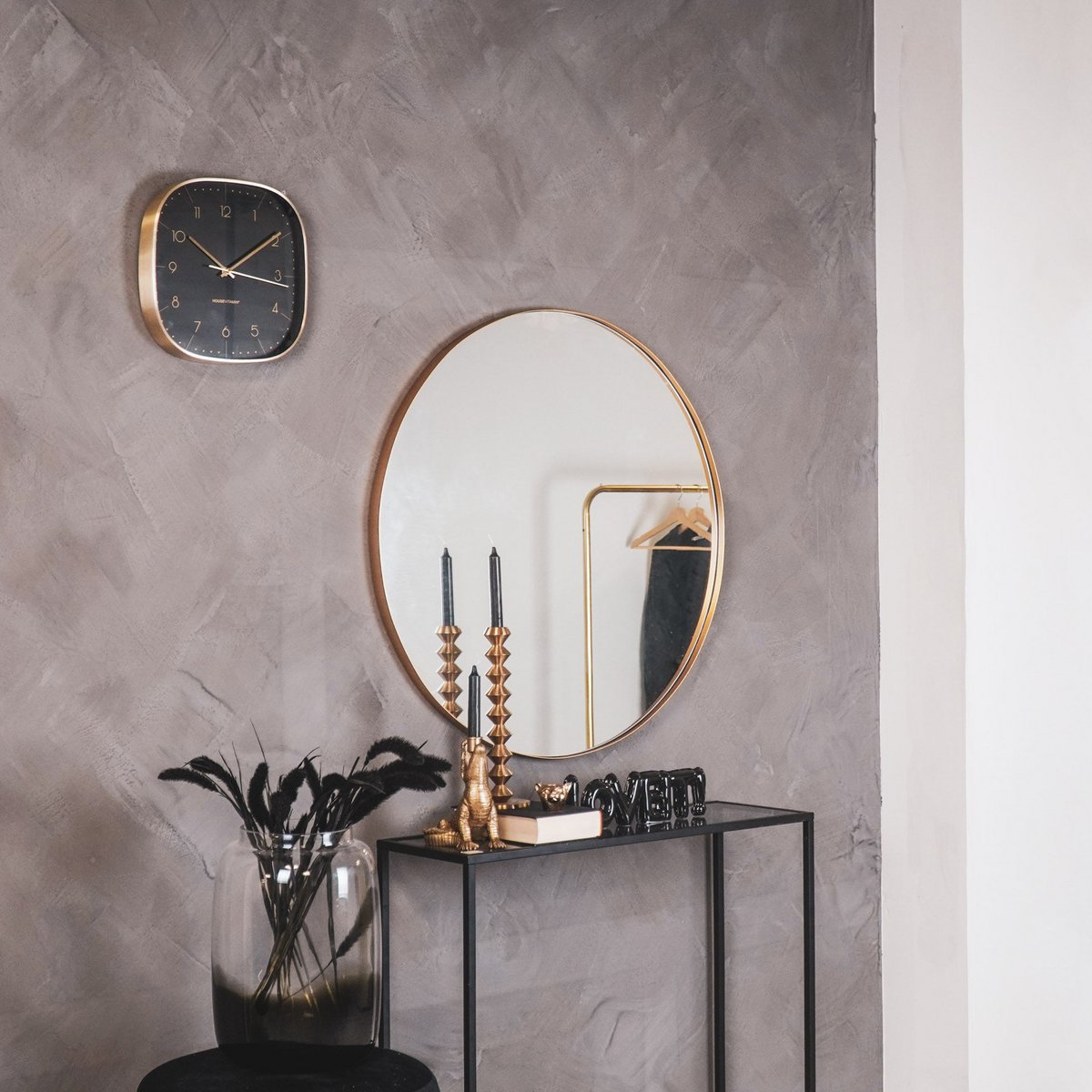 HV Ronde Spiegel Metaal - Goud - 80cm