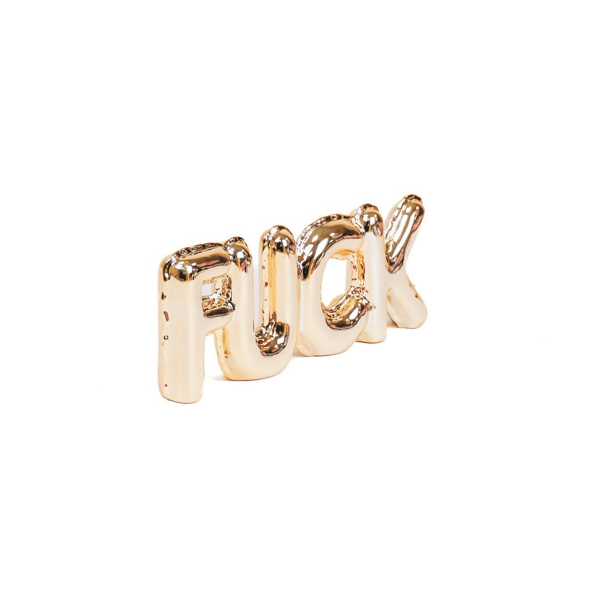 Housevitamin Ornament Ballon 'Fuck' - Goud - 25x3,5x10cm