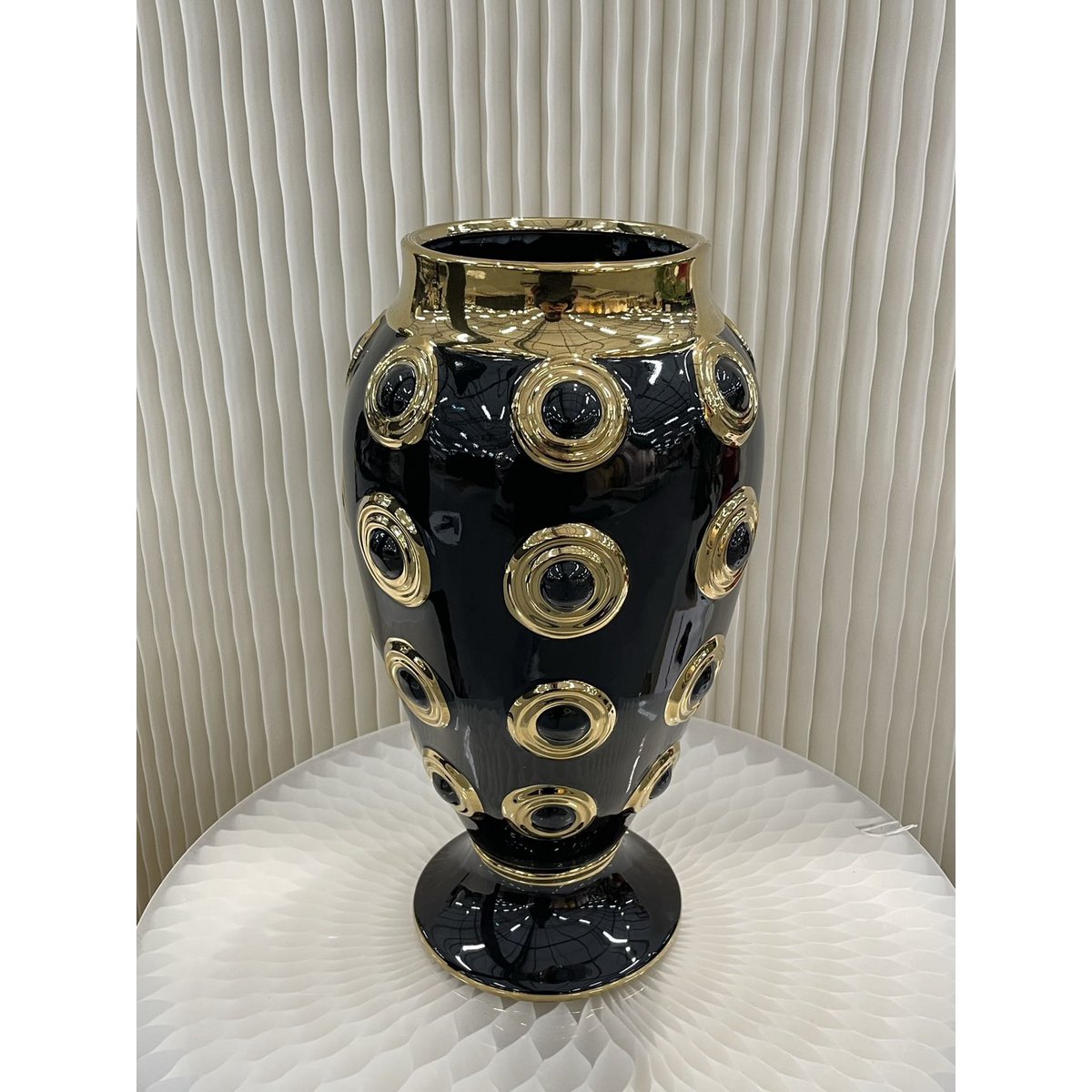 Golden 4 Circle Huge Vase(CV11619-17zwart zwart)