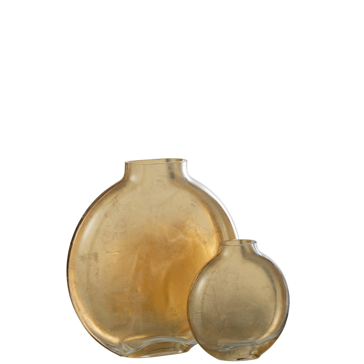 J-Line Vaas Miki Verre Transparant/Goud Large - 25.5 cm hoog