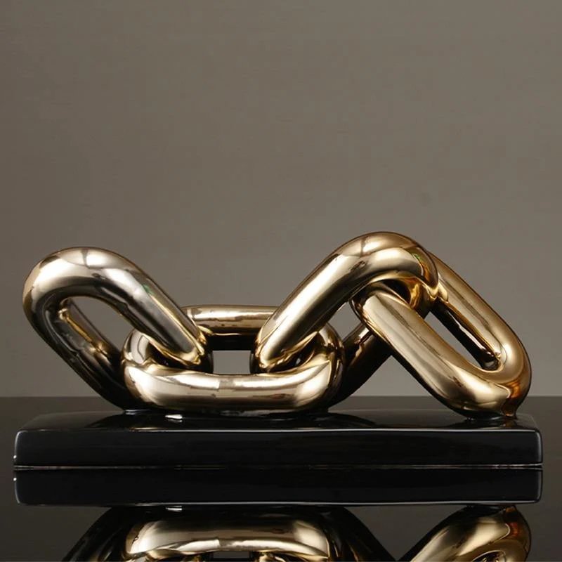 Moderne Luxe Gouden Ketting Art 4 Schakel -grootBIG)