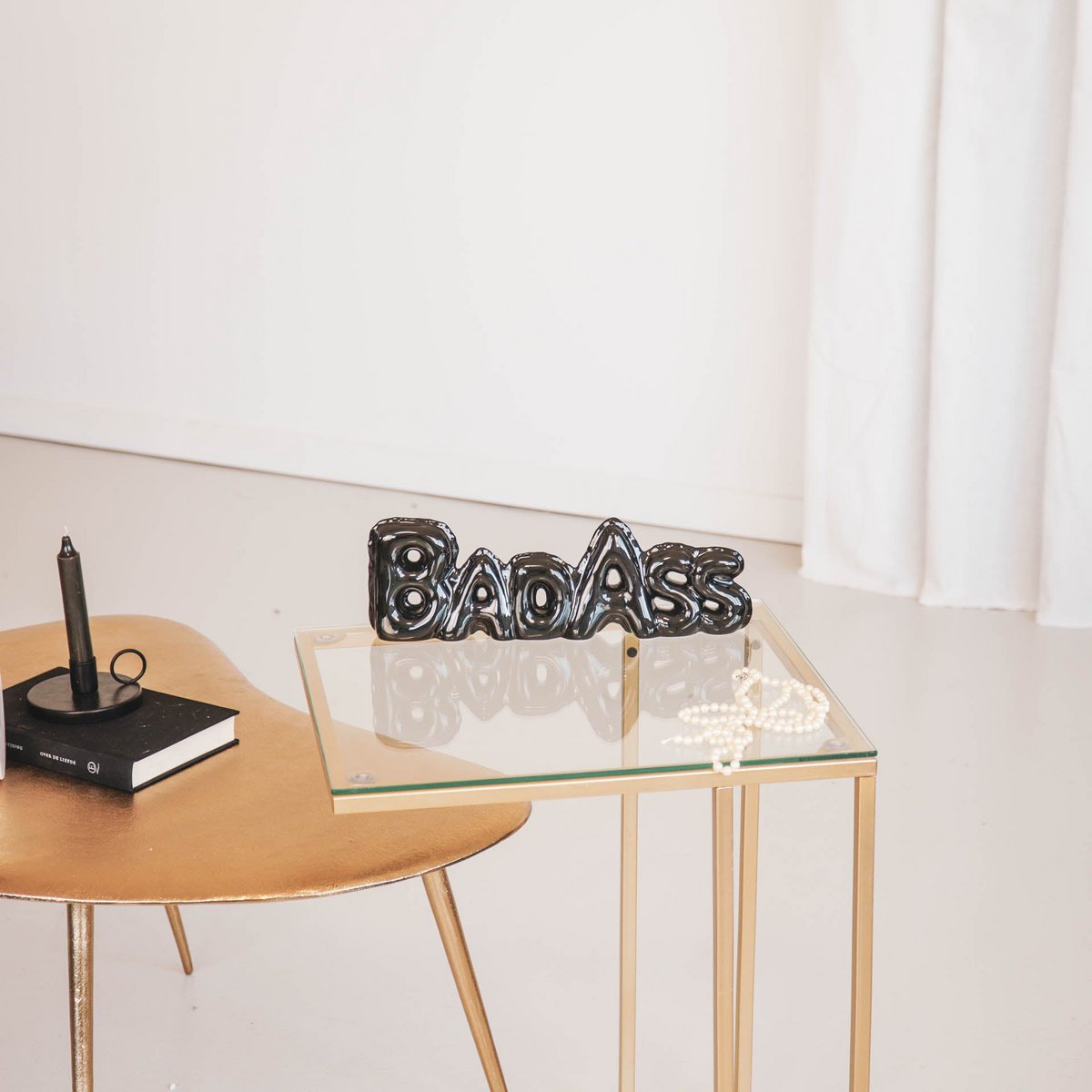 HV Ballonornament 'Badass' - Zwart - 31,5x4x9,8 cm