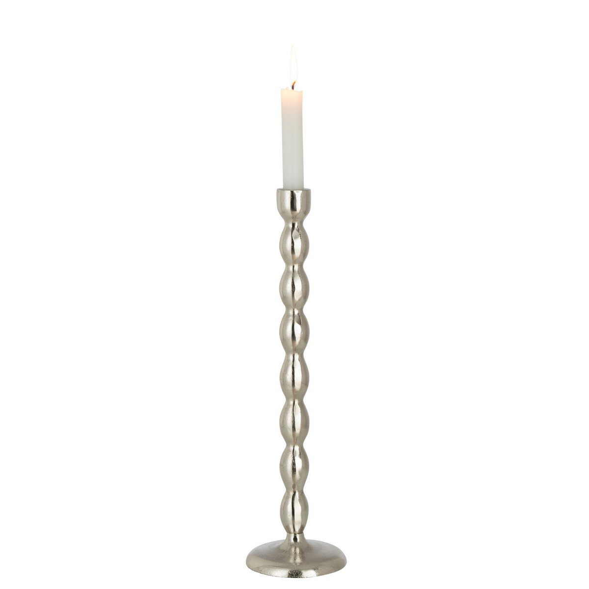 J-Line Kandelaar Bollen Mat Aluminium Zilver Large