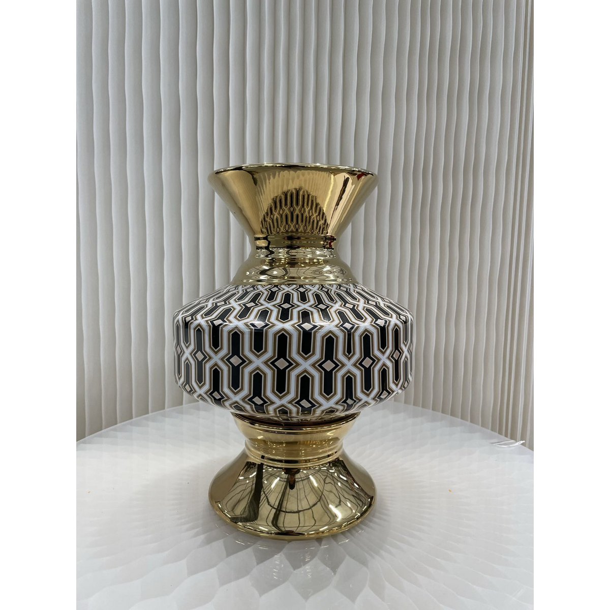 Vintage porseleinen vaas -zwart-GROOT