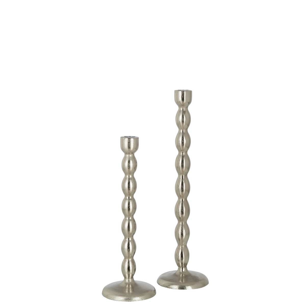 J-Line Kandelaar Bollen Mat Aluminium Zilver Large