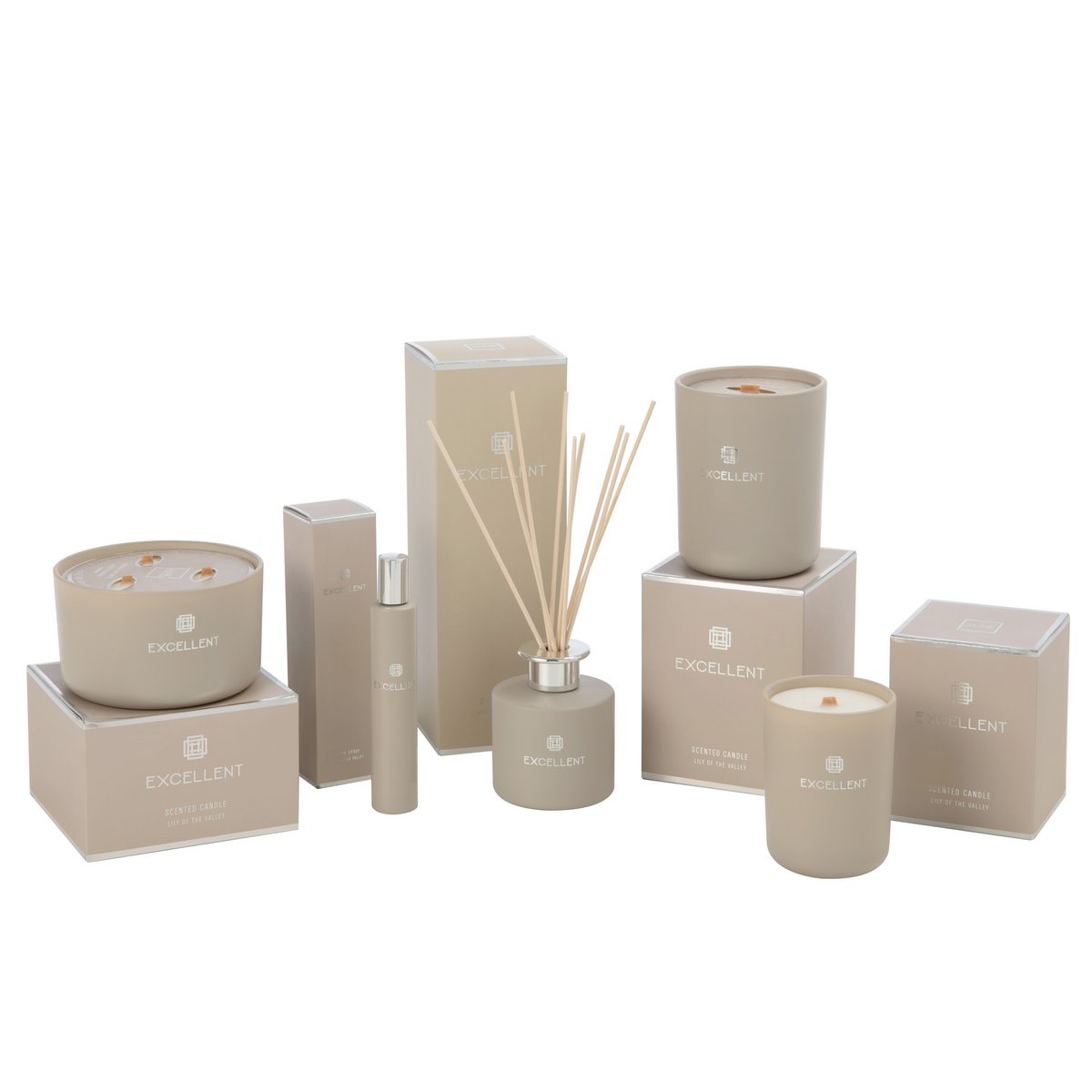 J-Line Huisparfum Excellent Glas Beige