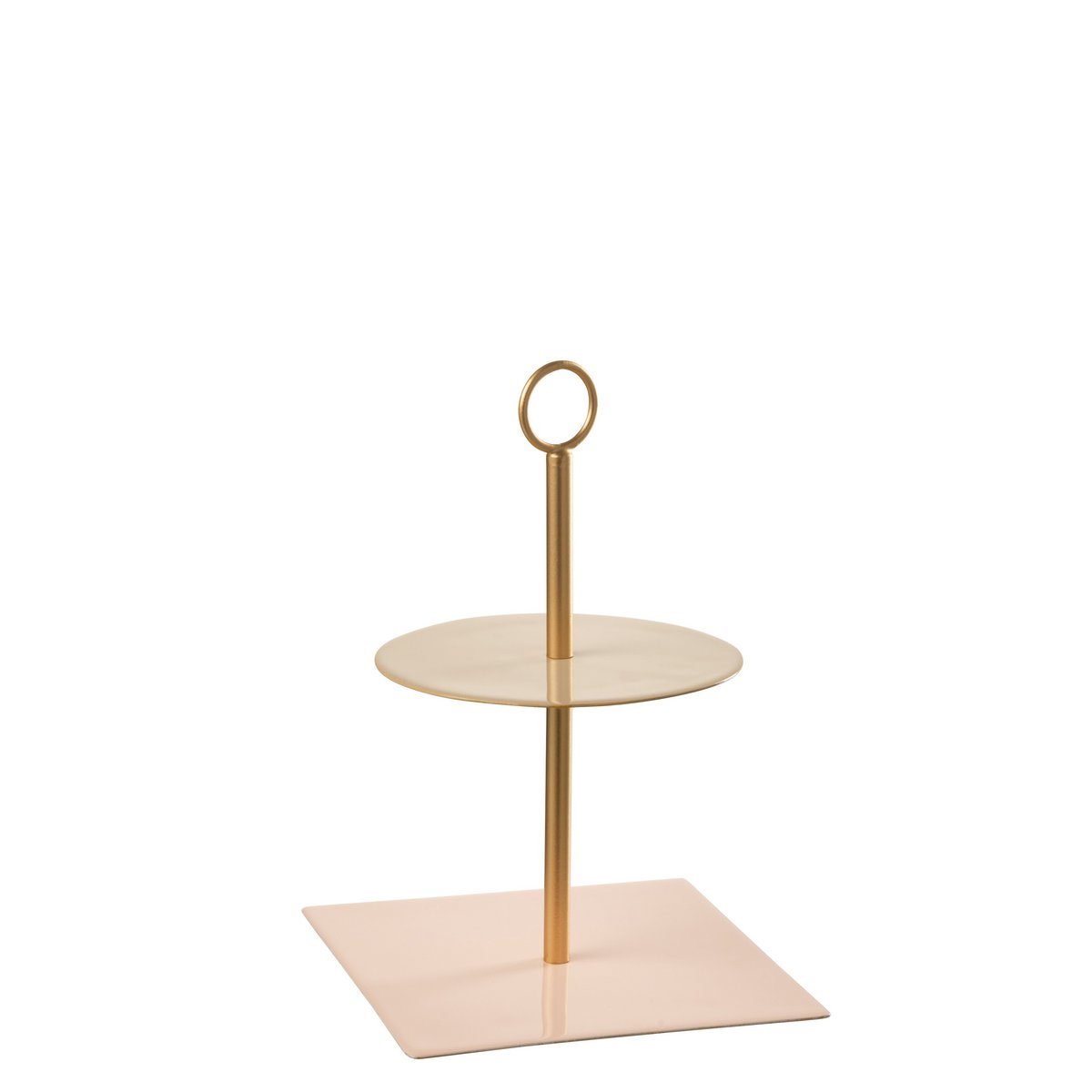 J-Line etagere Rond+Vierkant Metaal Lichtroze/Beige