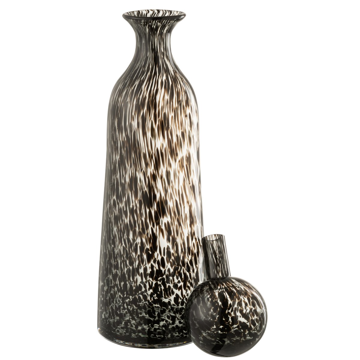 J-Line Fles+Stop Stip Decoratief Hoog Glas Zwart Large