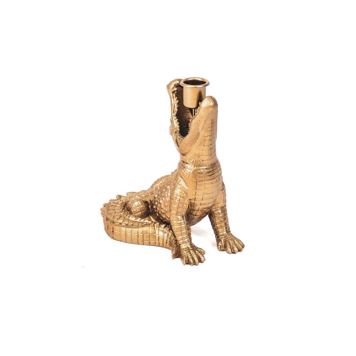 Housevitamin Krokodil Kaarshouder - Goud - 15x18x12cm