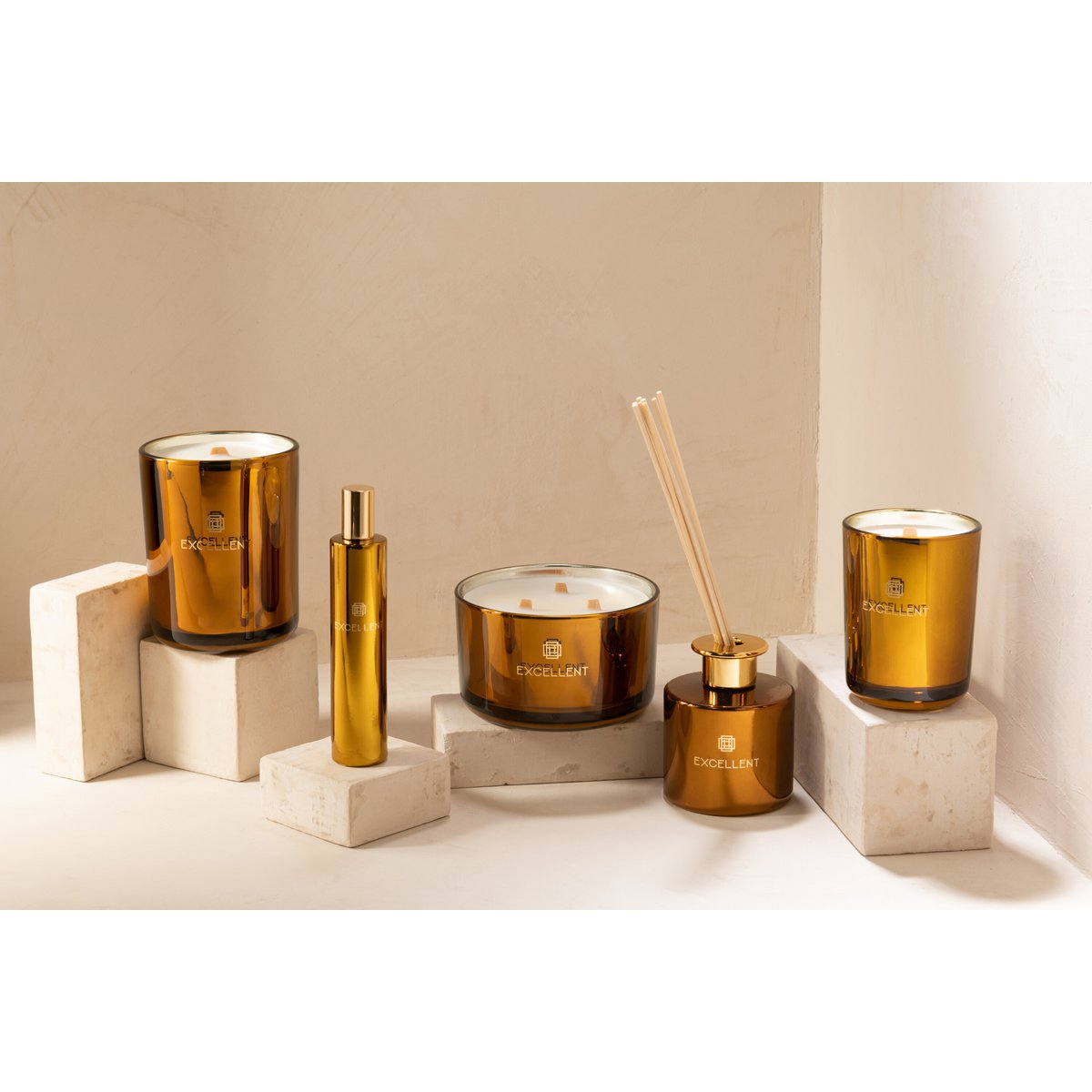 J-Line Geurkaars Excellent Golden Honey Oker Large-40U