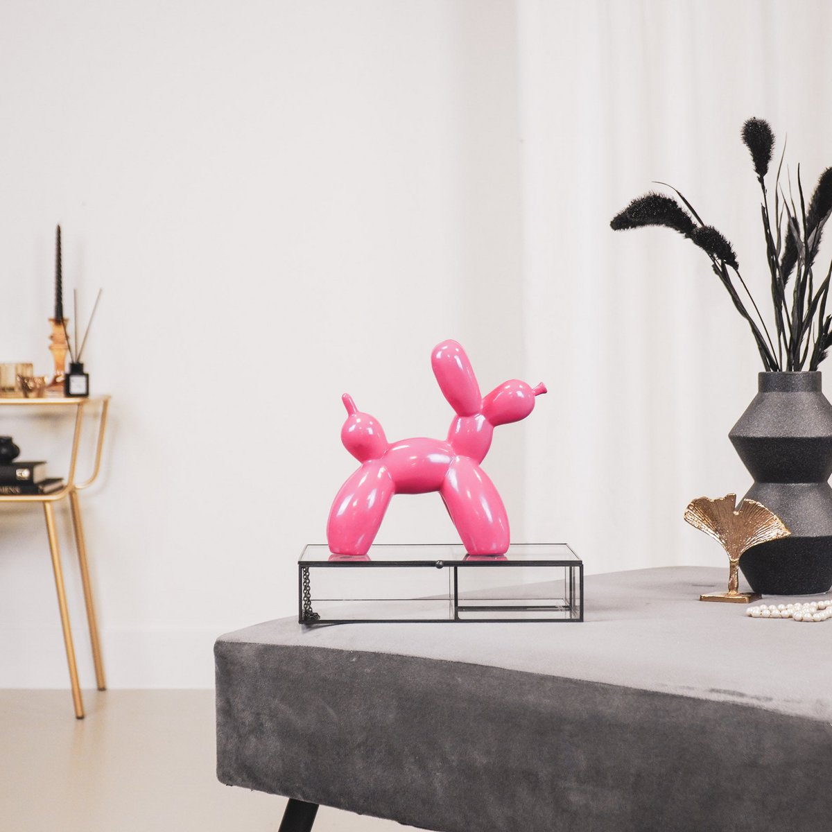 Housevitamin Ornament Doggy Style Neon Roze - 19x18,5x18,5cm