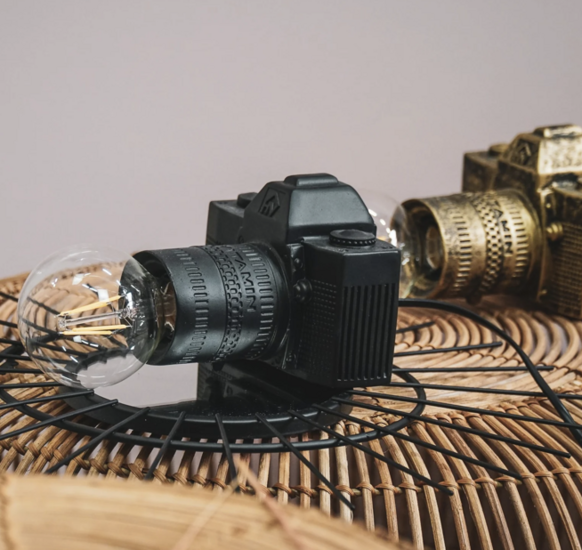 Zwart-Online Camera lamp Zwart & Goud
