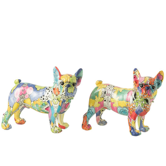 J-Line decoratie Bulldog Ogen Staand Pop-Art - polyresin - mix - Pop Art