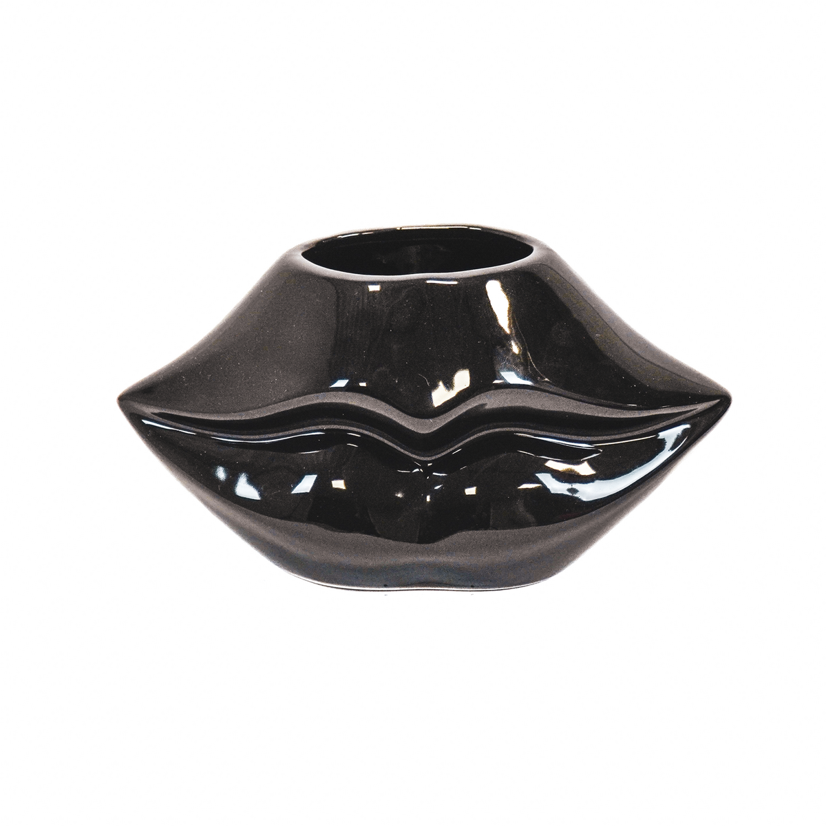 Housevitamin Lips Don't Lie Pot - Zwart - 21x19x11cm