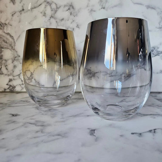 Housevitamin Set van 2 Zilveren of Gouden Sparkle Drinkglazen