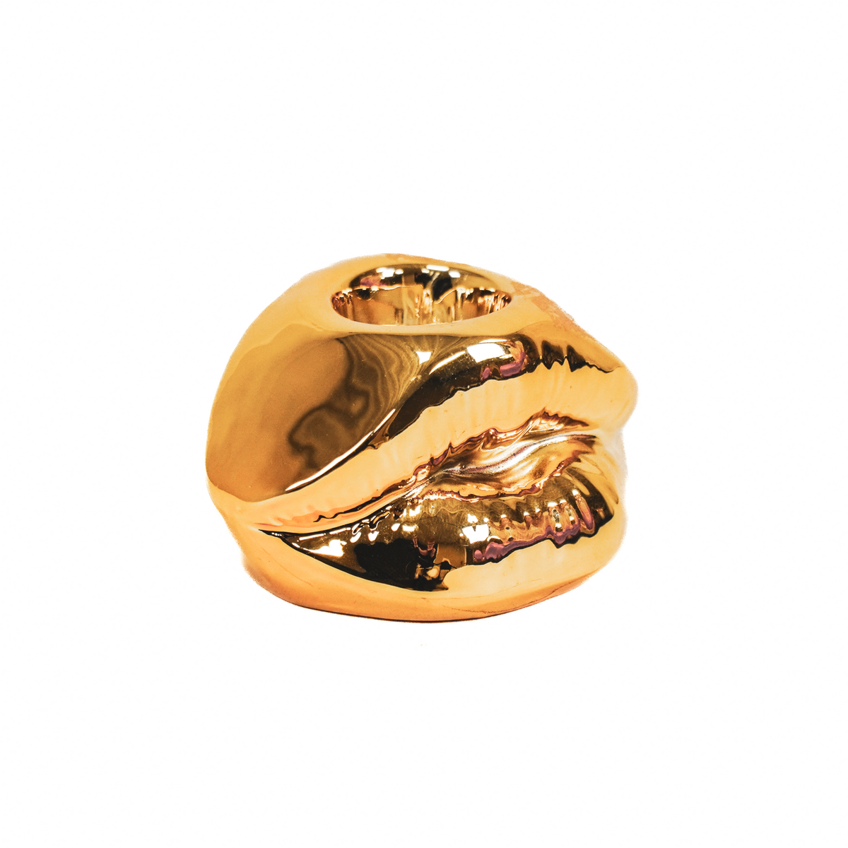 Housevitamin Lips Don't Lie Kandelaar - Goud - 7x5,5x4cm