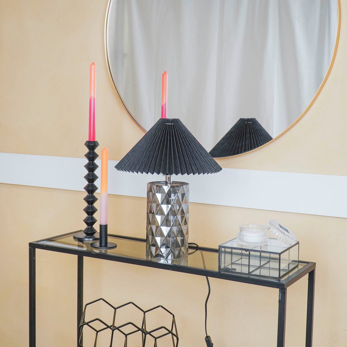 Housevitamin Tafellamp met Glazen Voet - Smokey Glass