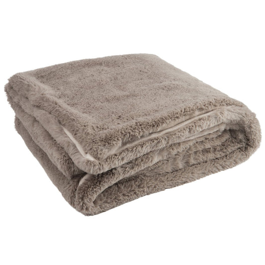 J-Line Plaid Cutie - Fleece Deken – Polyester – 180x130 cm – Taupe