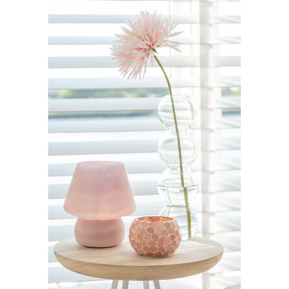 J-Line Vaas Bollen Glas Transparant Large - 30.5 cm hoog