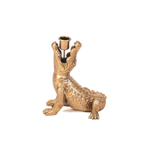 Housevitamin Krokodil Kaarshouder - Goud - 15x18x12cm