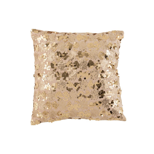 J-Line Kussen Paillet Fluweel Champagne/Beige