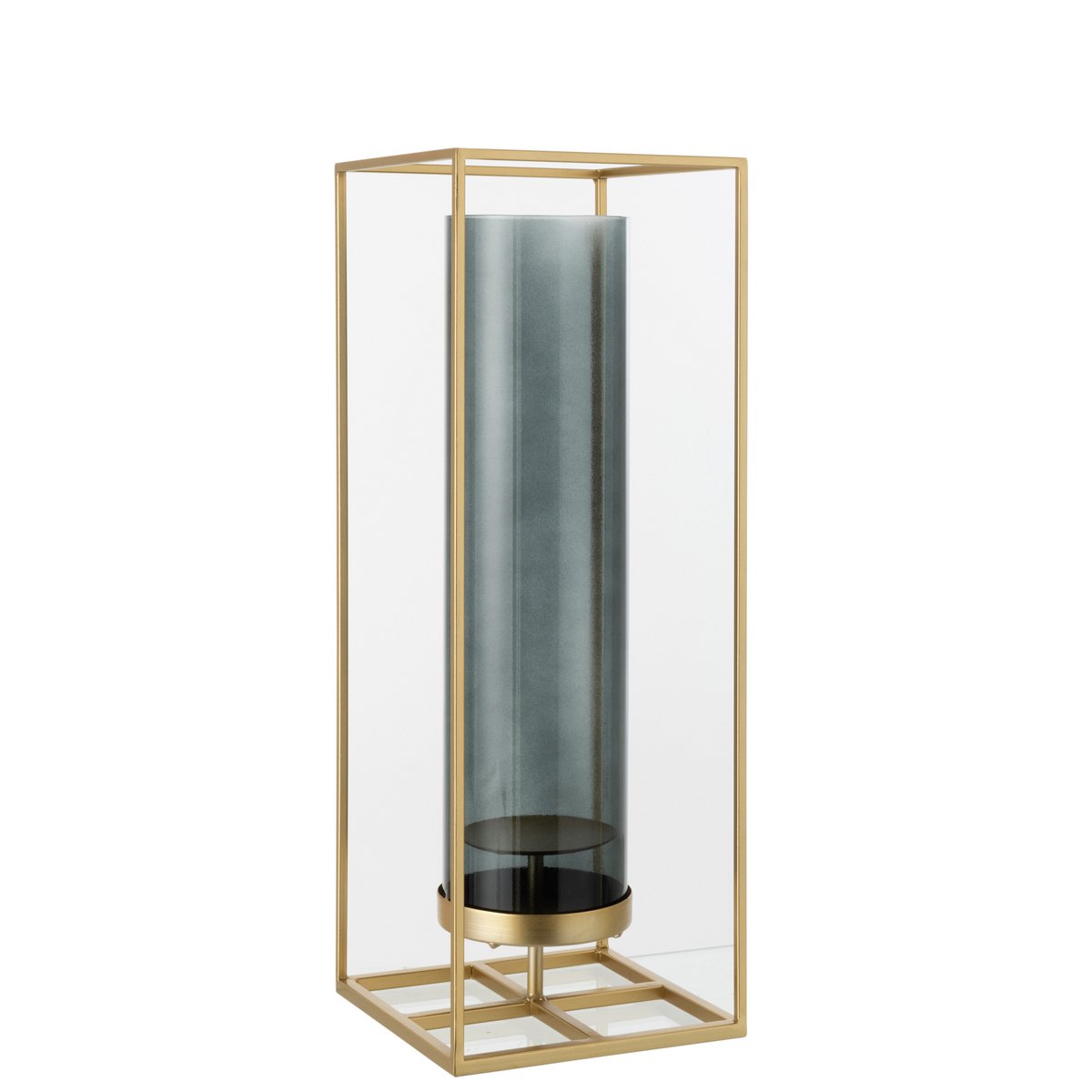 J-Line Windlicht Rechthoek Hoog Metaal/Glas Goud