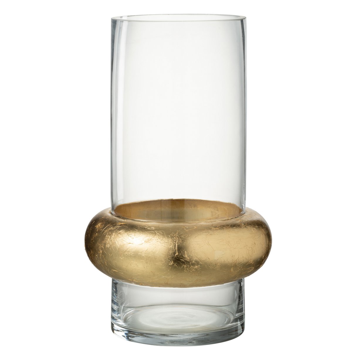 J-Line Vaas Cylinder Ring Laag Glas Transparant Large - 35 cm hoog