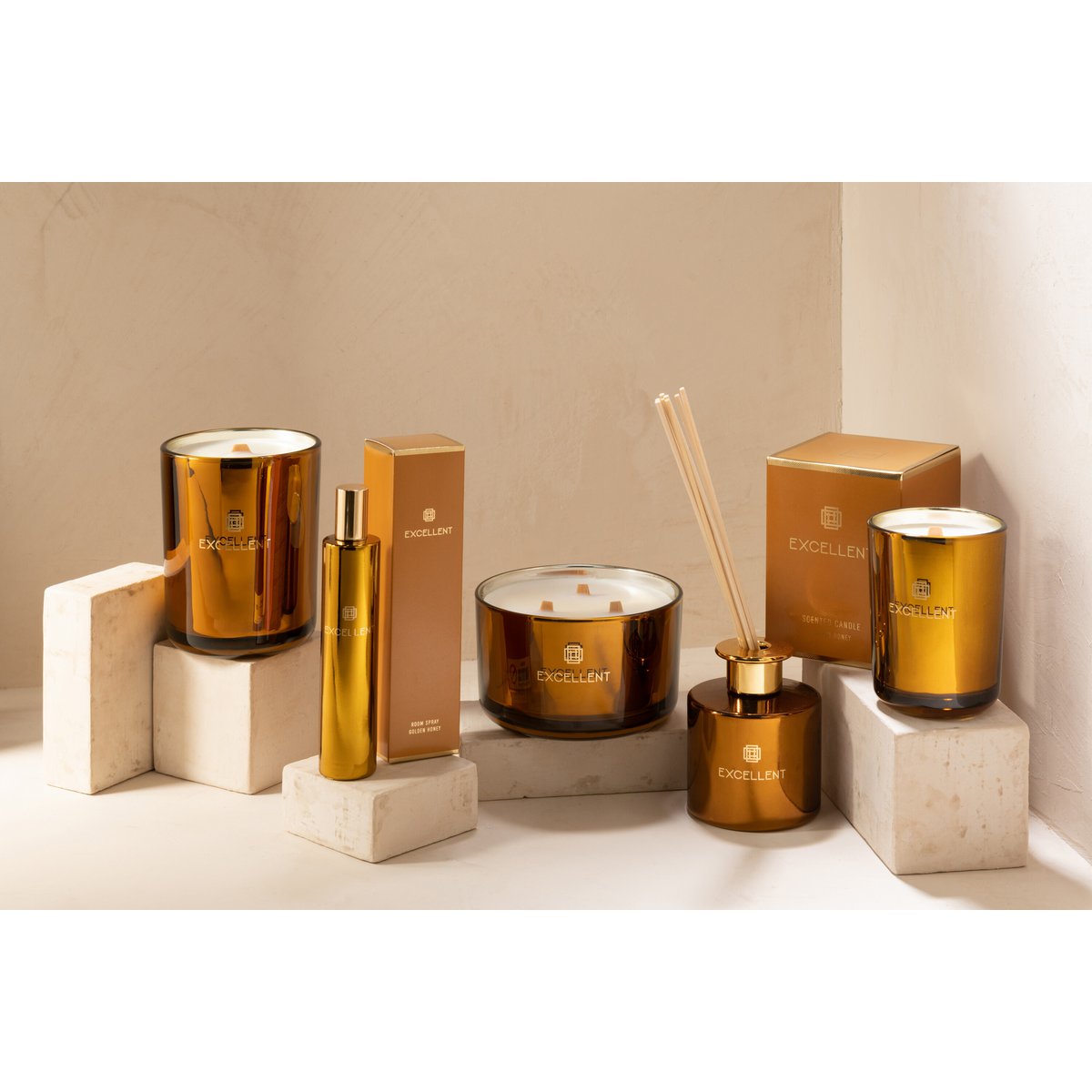 J-Line Geurkaars Excellent Golden Honey Oker Medium-80U