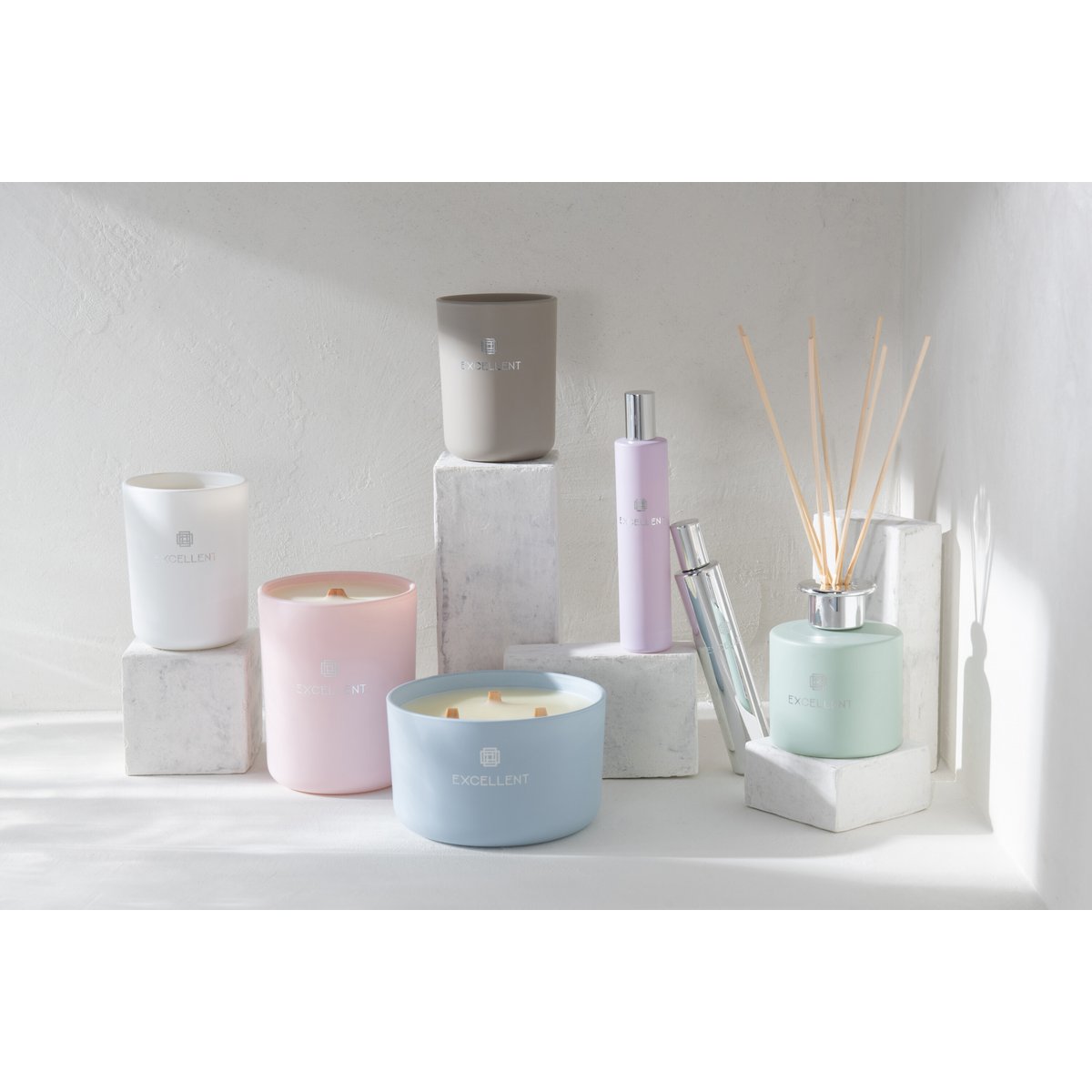 J-Line Geurkaars Excellent Glas Beige Small-50U