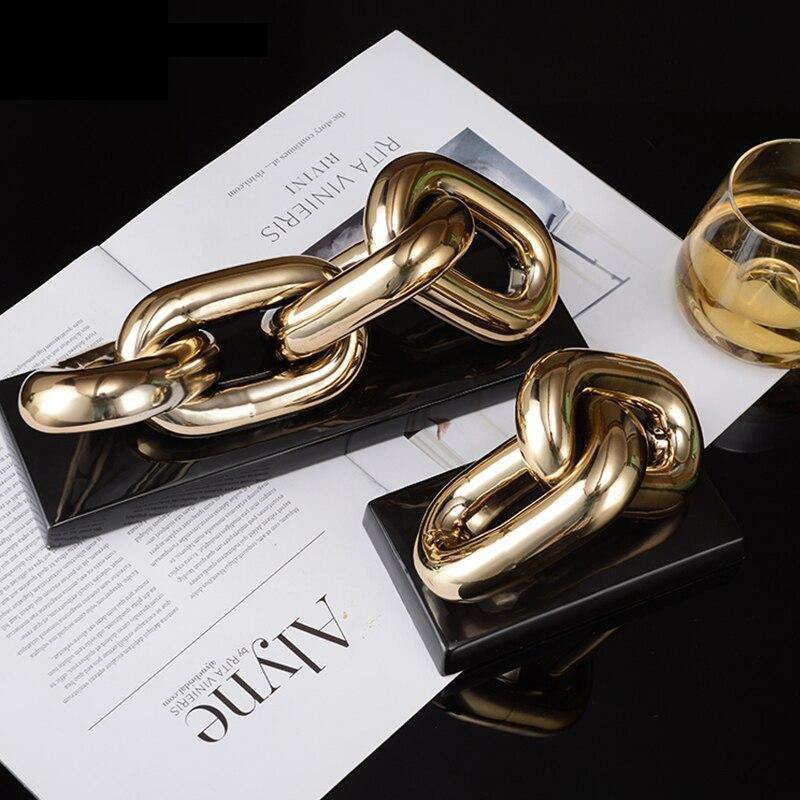 Moderne Luxe Gouden Ketting Art 4 Schakel -grootBIG)