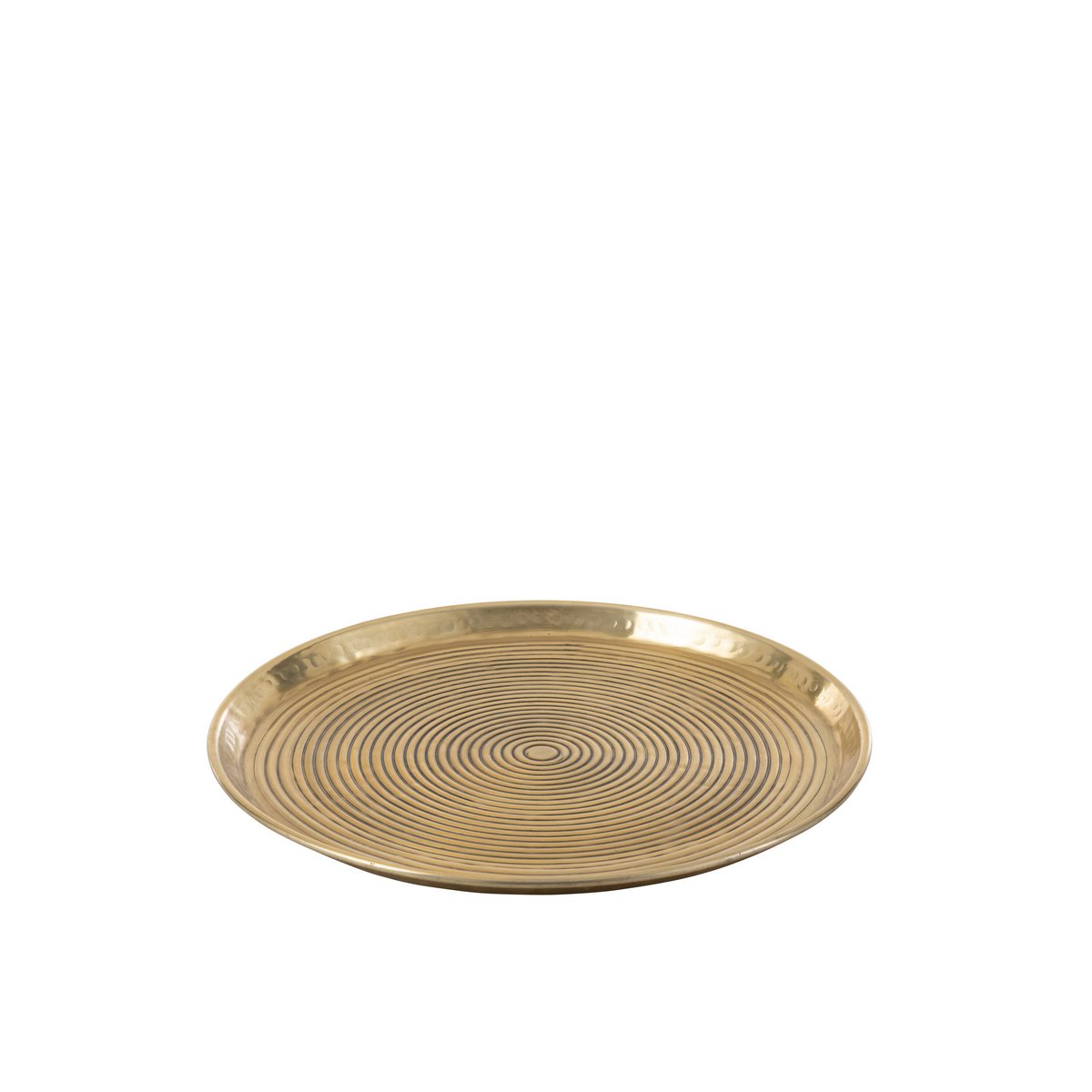 J-Line Rond Rigen plateau - dienblad - metaal - goud - M