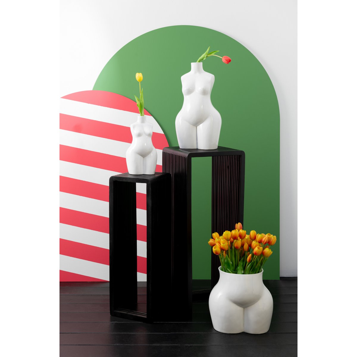 J-Line Boeket Tulpen 7Stuks Pu Oranje Large