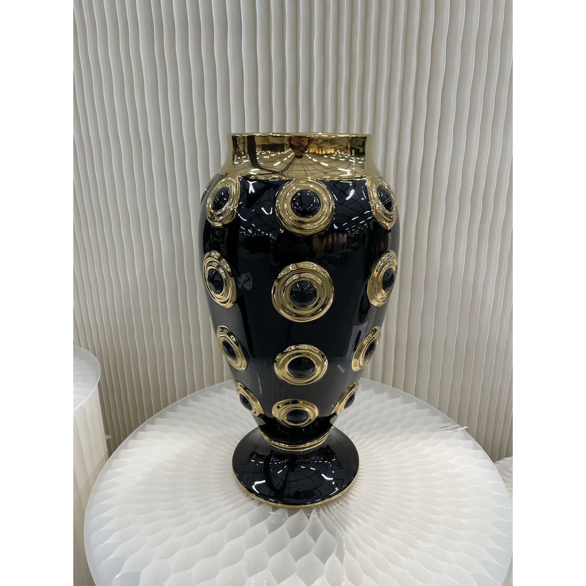 Golden 4 Circle Huge Vase（CV11619-17zwart zwart)
