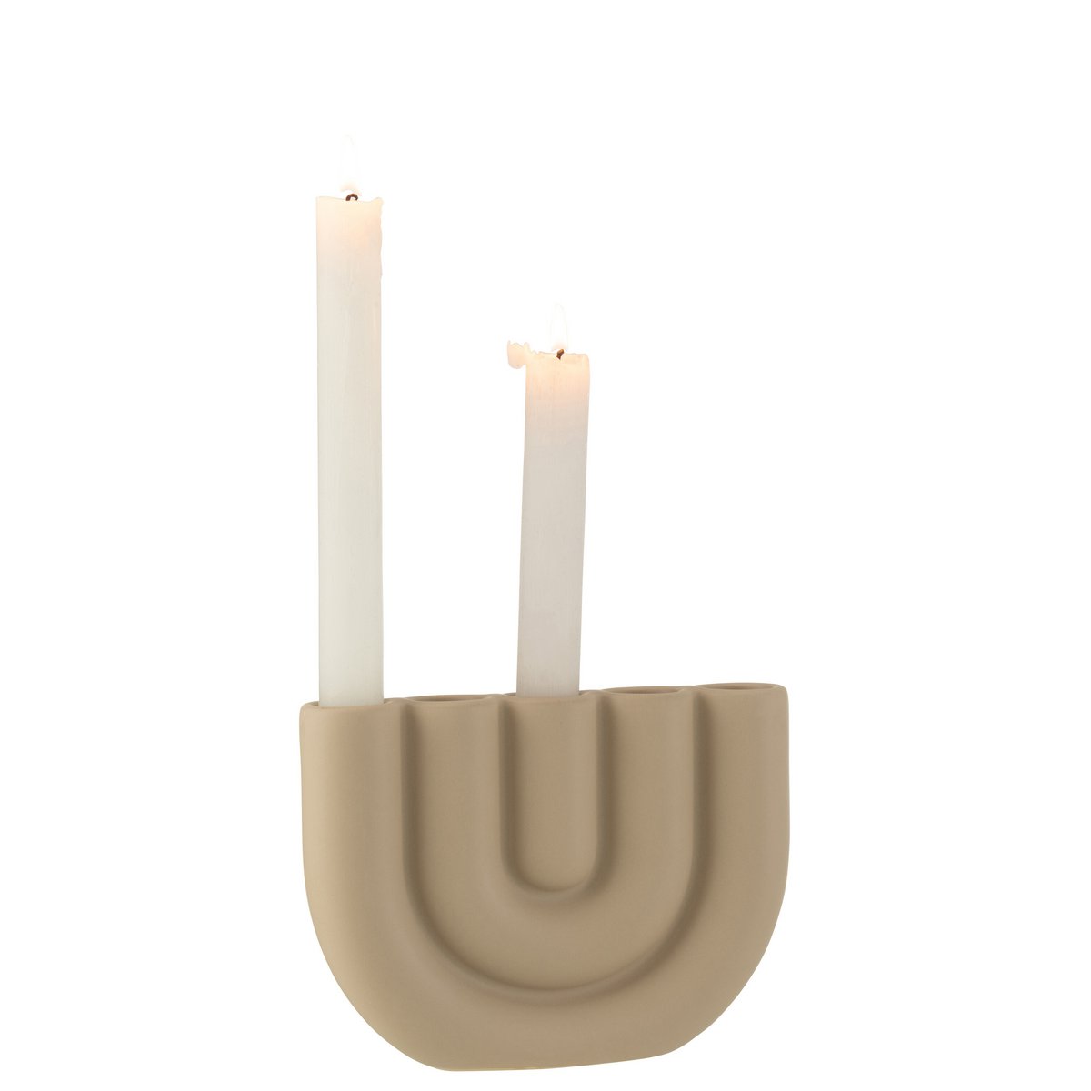 J-Line Kaarsenhouder Boog 5Kaars Keramiek Beige