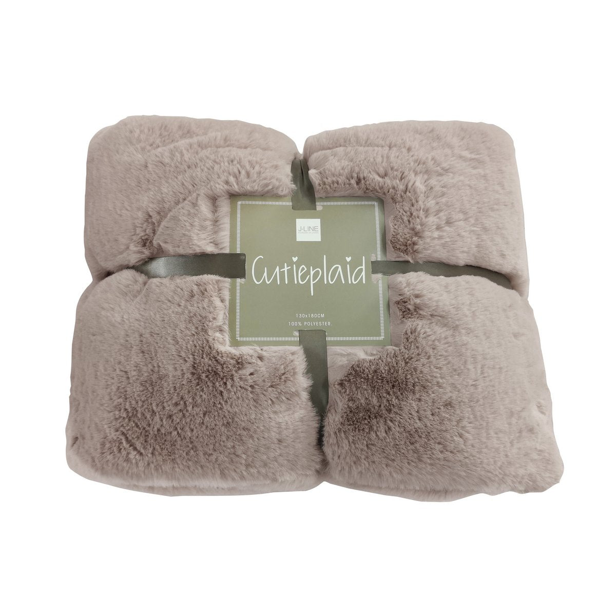 J-Line Plaid Cutie - Fleece Deken – Polyester – 180x130 cm – Taupe