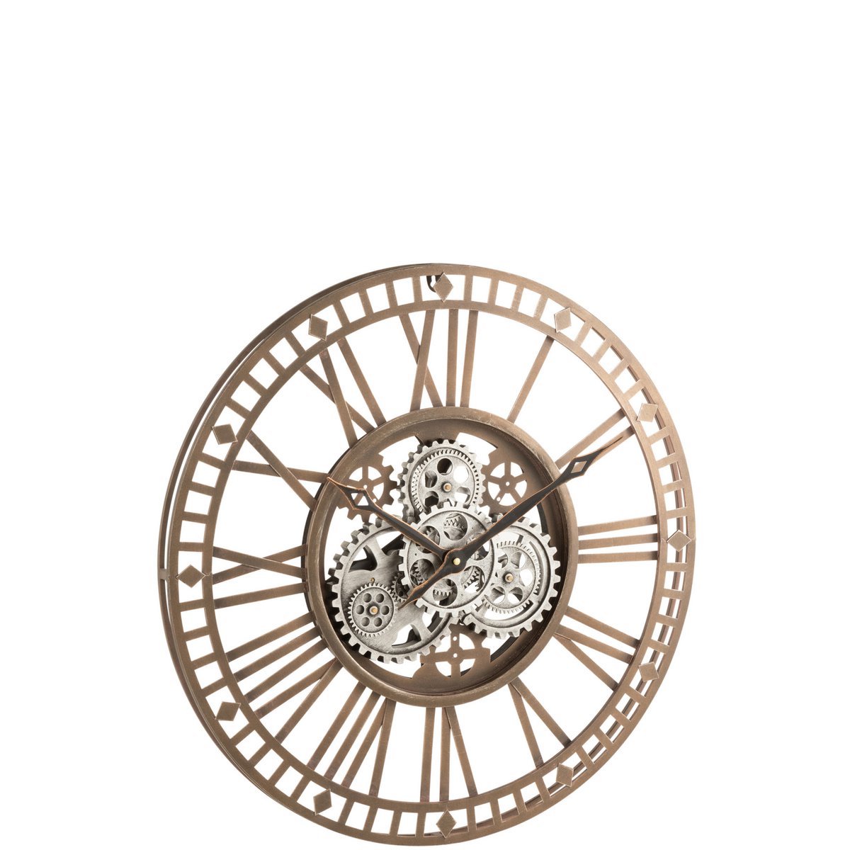 J-Line Radars Romeinse Cijfers klok - metaal - goud - Ø 7 cm - woonaccessoires