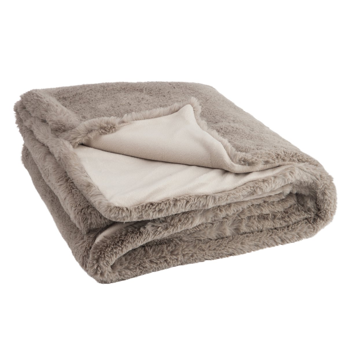 J-Line Plaid Cutie - Fleece Deken – Polyester – 180x130 cm – Taupe