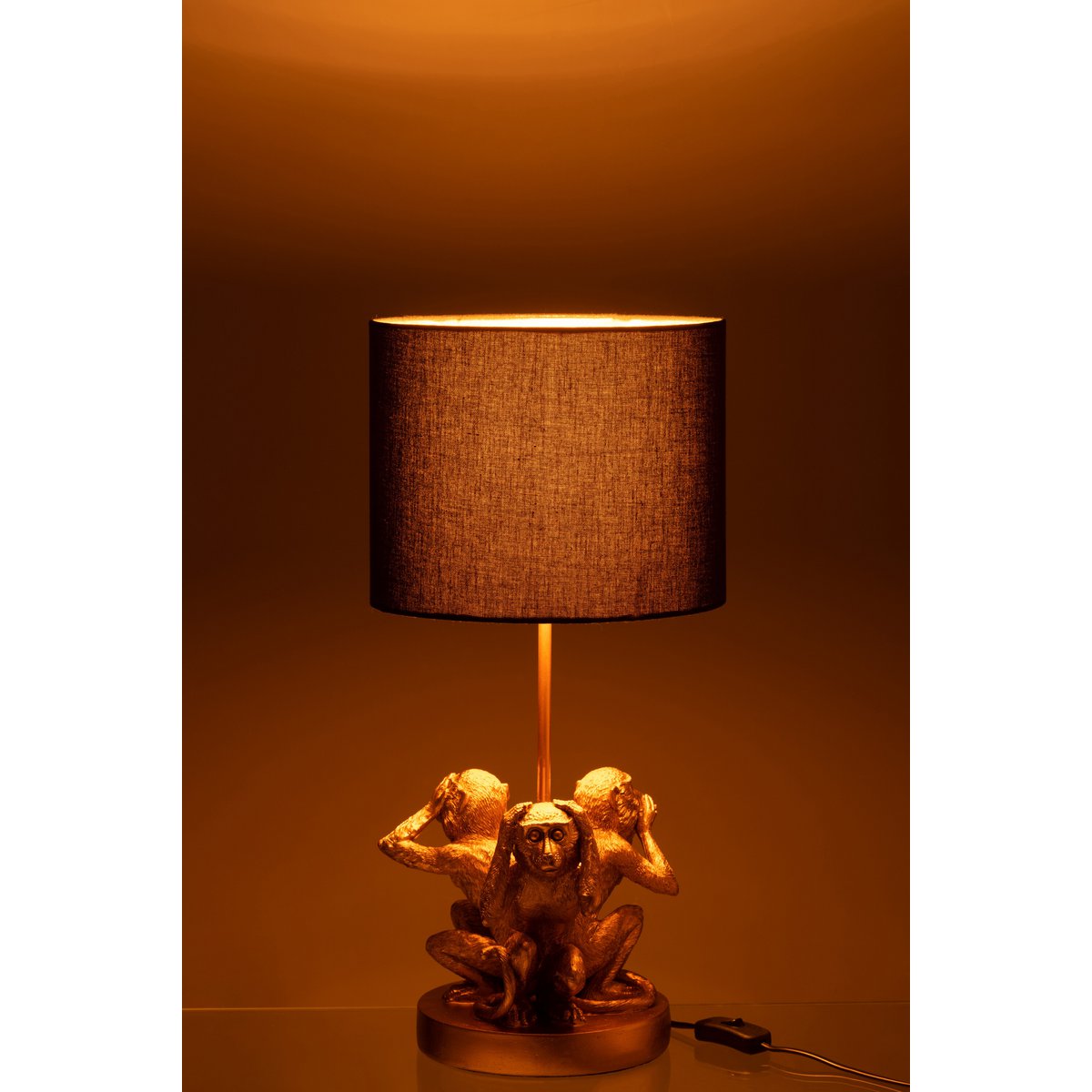 J-Line Lamp Tafel Aap 3Delen Poly Goud