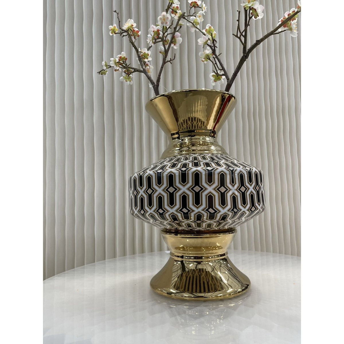 Vintage porseleinen vaas -zwart-GROOT
