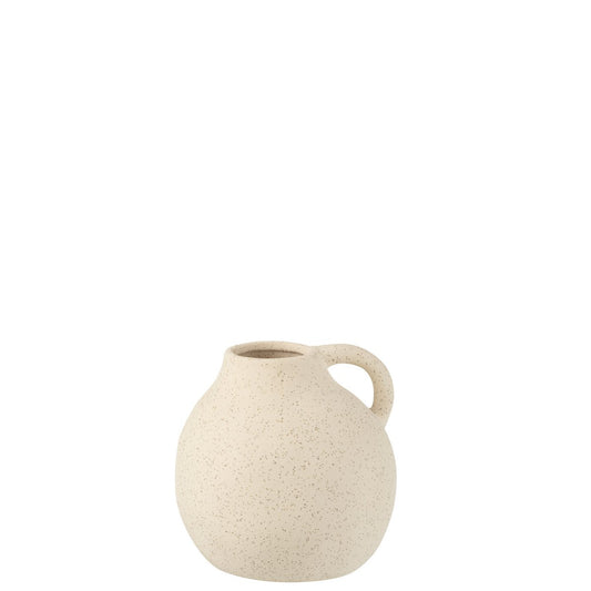 J-Line Vaas Kruik Keramiek Beige Small - 15 cm hoog