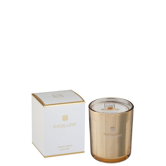 J-Line Excellent Geurkaars – Golden Honey – 80 uur - Goud