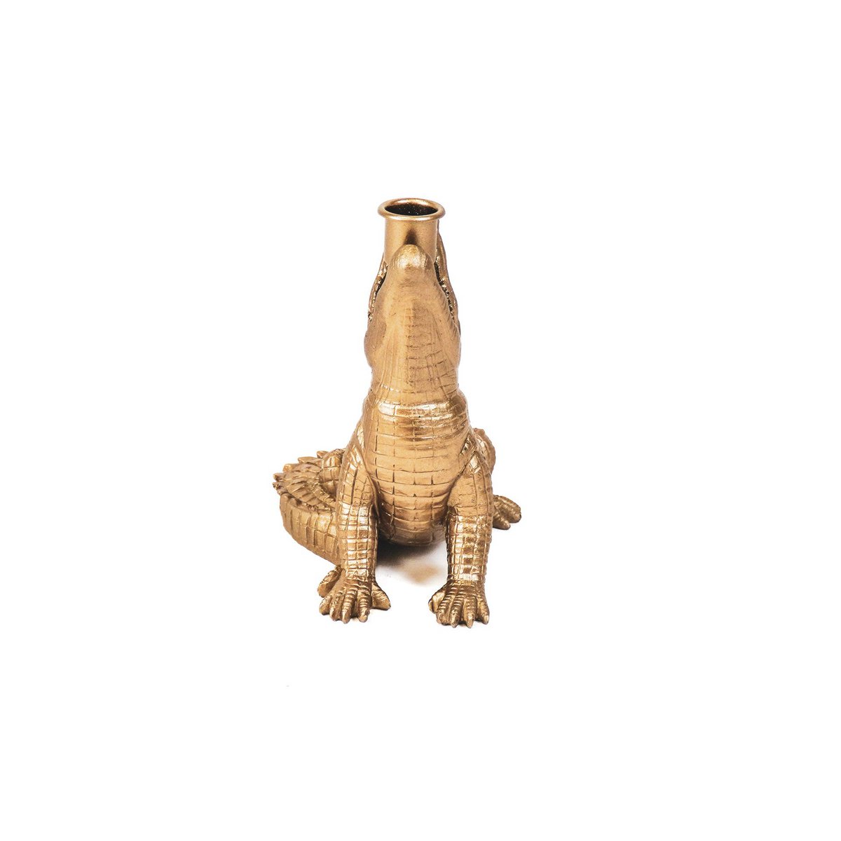 Housevitamin Krokodil Kaarshouder - Goud - 15x18x12cm